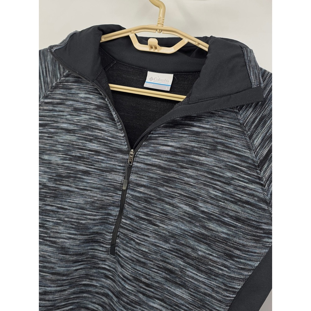 Columbia Women Size Large Blue Black Space Dye‎ Quarter Zip Pullover Fleece Top - Picture 2 of 8